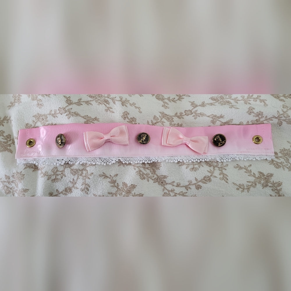 Handmade Pink Ribbon Ombre Lace Choker